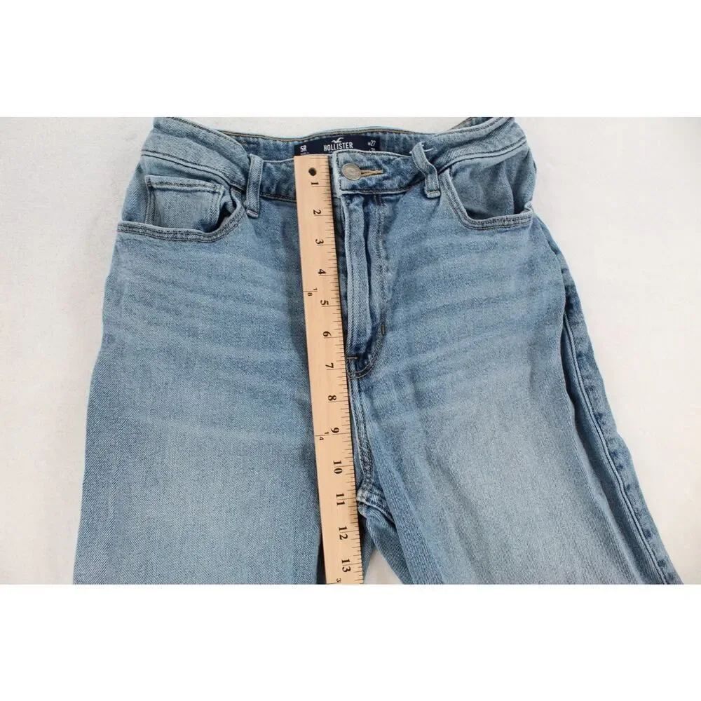 Hollister Women’s 5R Ultra High Rise Dad Jeans 27x31 Light Wash Cargo Utility - Picture 9 of 11